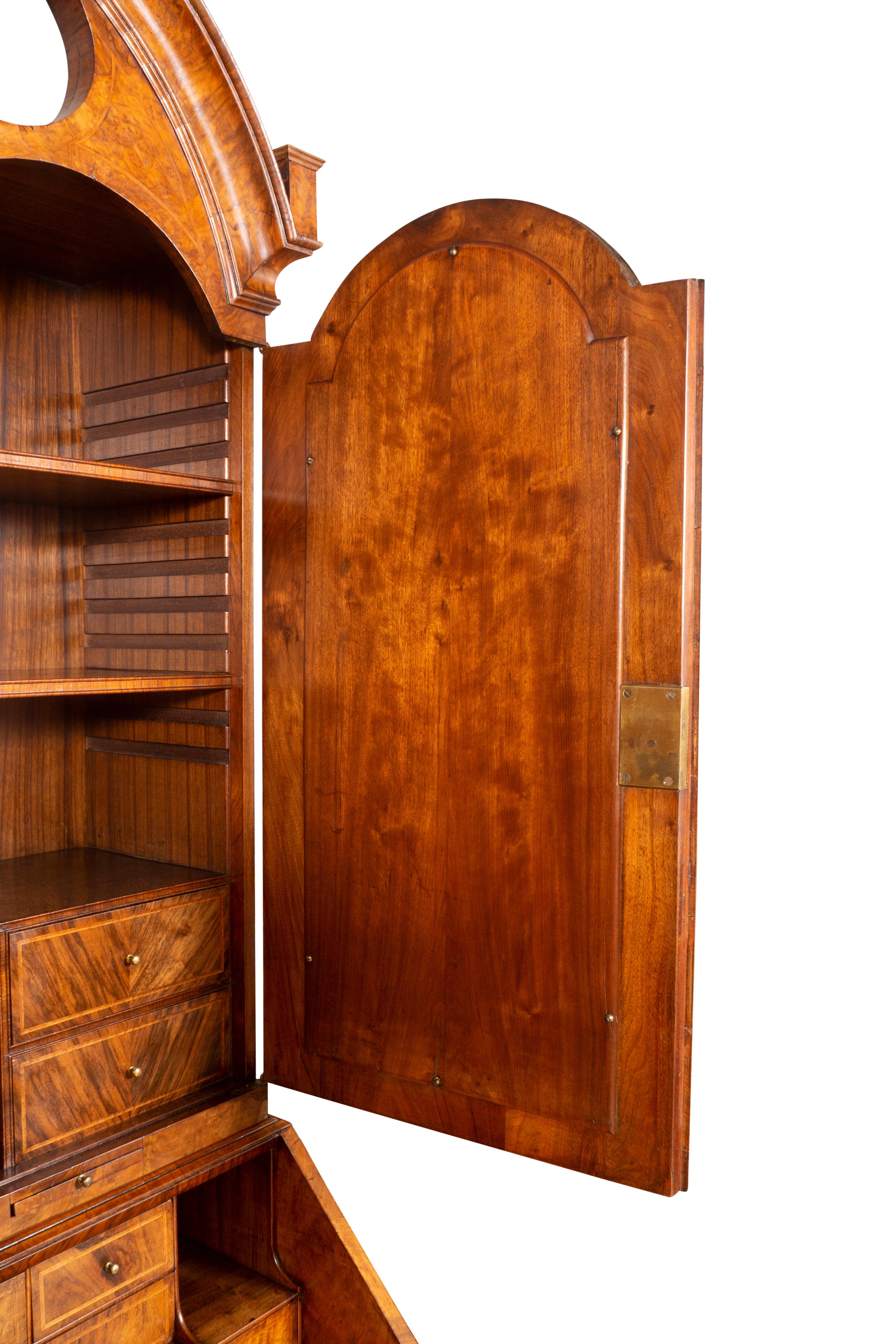 George II Walnut Bureau Bookcase For Sale 14