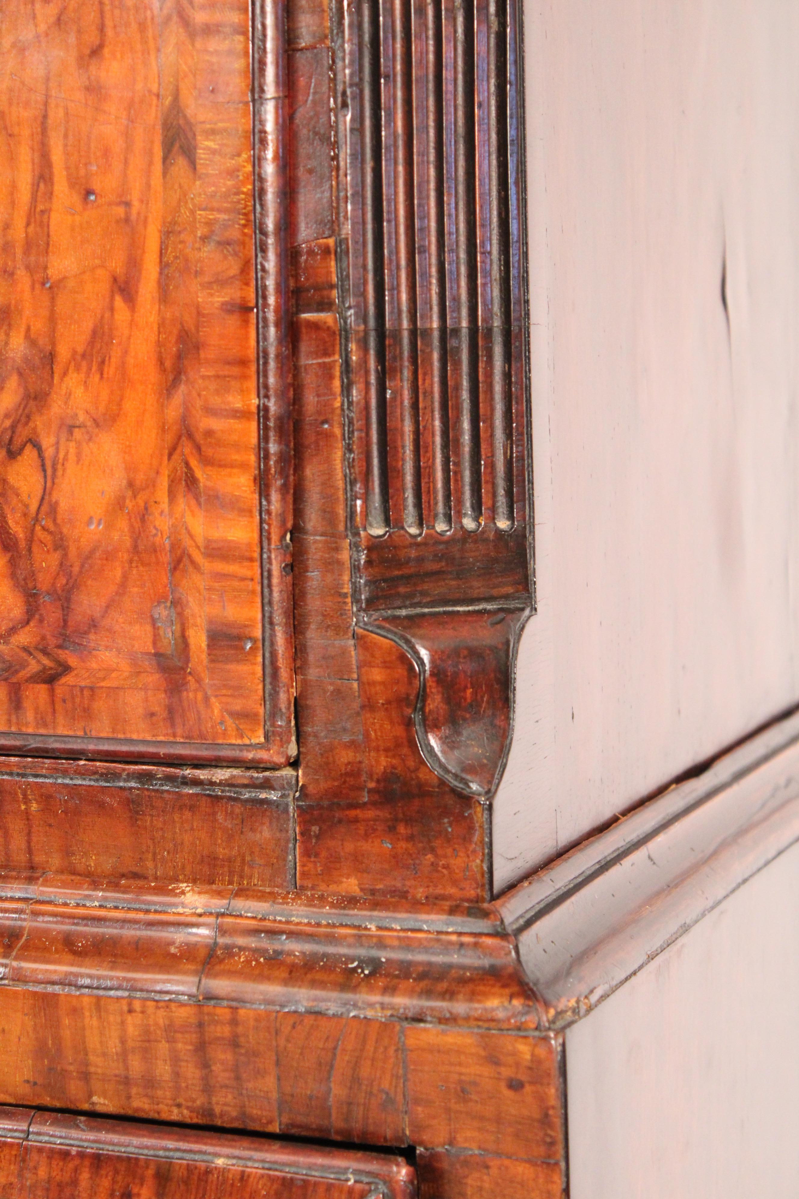 George I Burl Walnut Chest on Chest 1