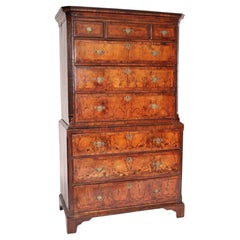 George I Burl Walnut Chest on Chest