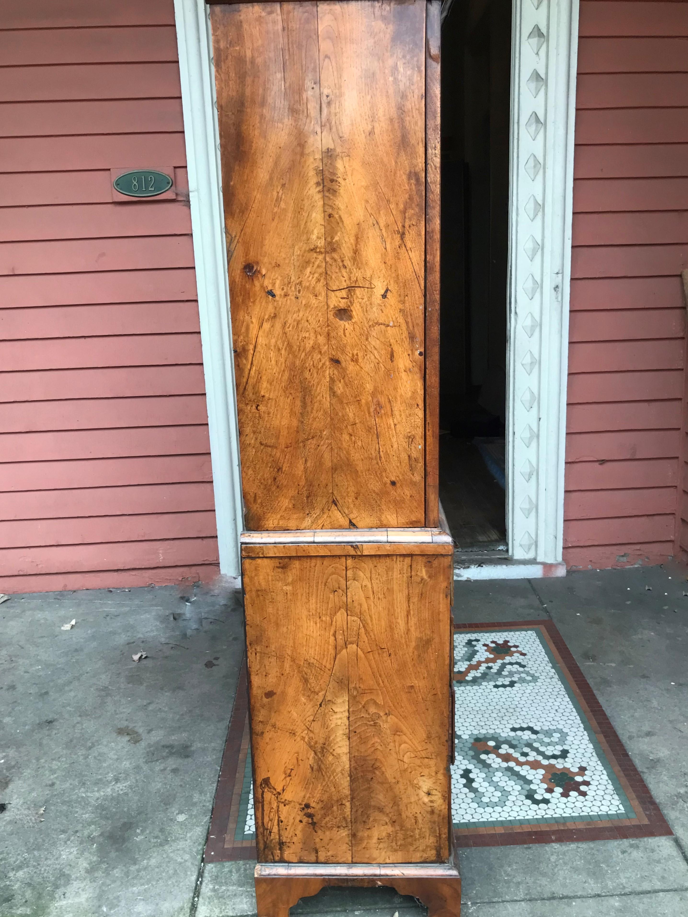 George I Burr Walnut and Walnut Bureau Bookcase 5