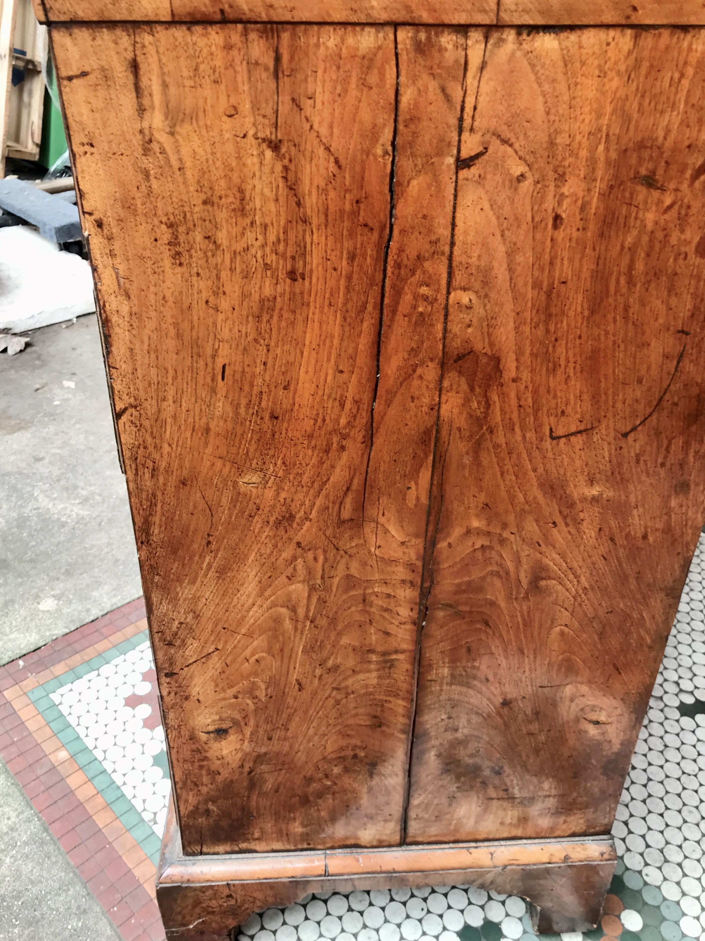 George I Burr Walnut and Walnut Bureau Bookcase 8