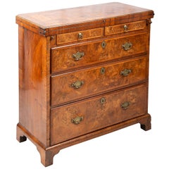 George I Burr Walnut Batchelors Chest, circa 1700