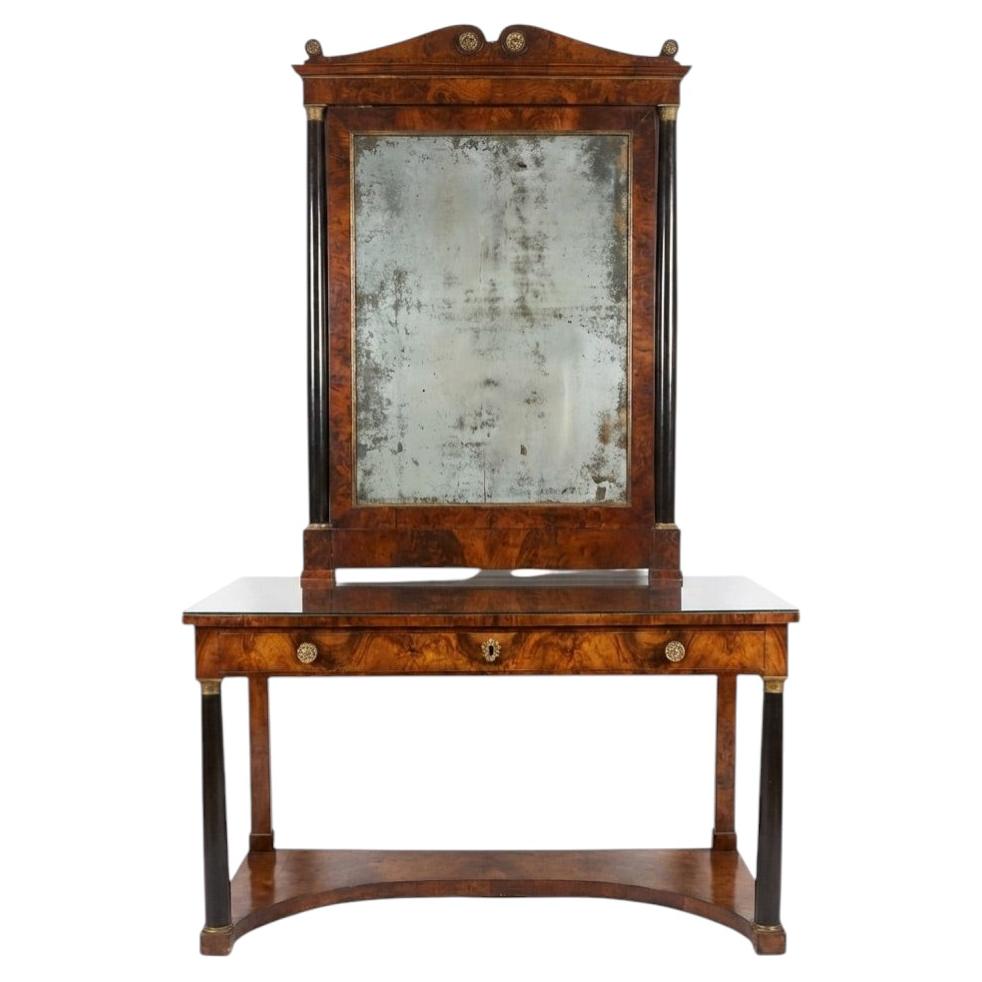 George I Console Table & Mercury Glass Mirror For Sale