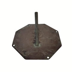 George I English sundial, in patinated and engraved bronze