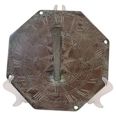 George I English sundial, in patinated and engraved bronze