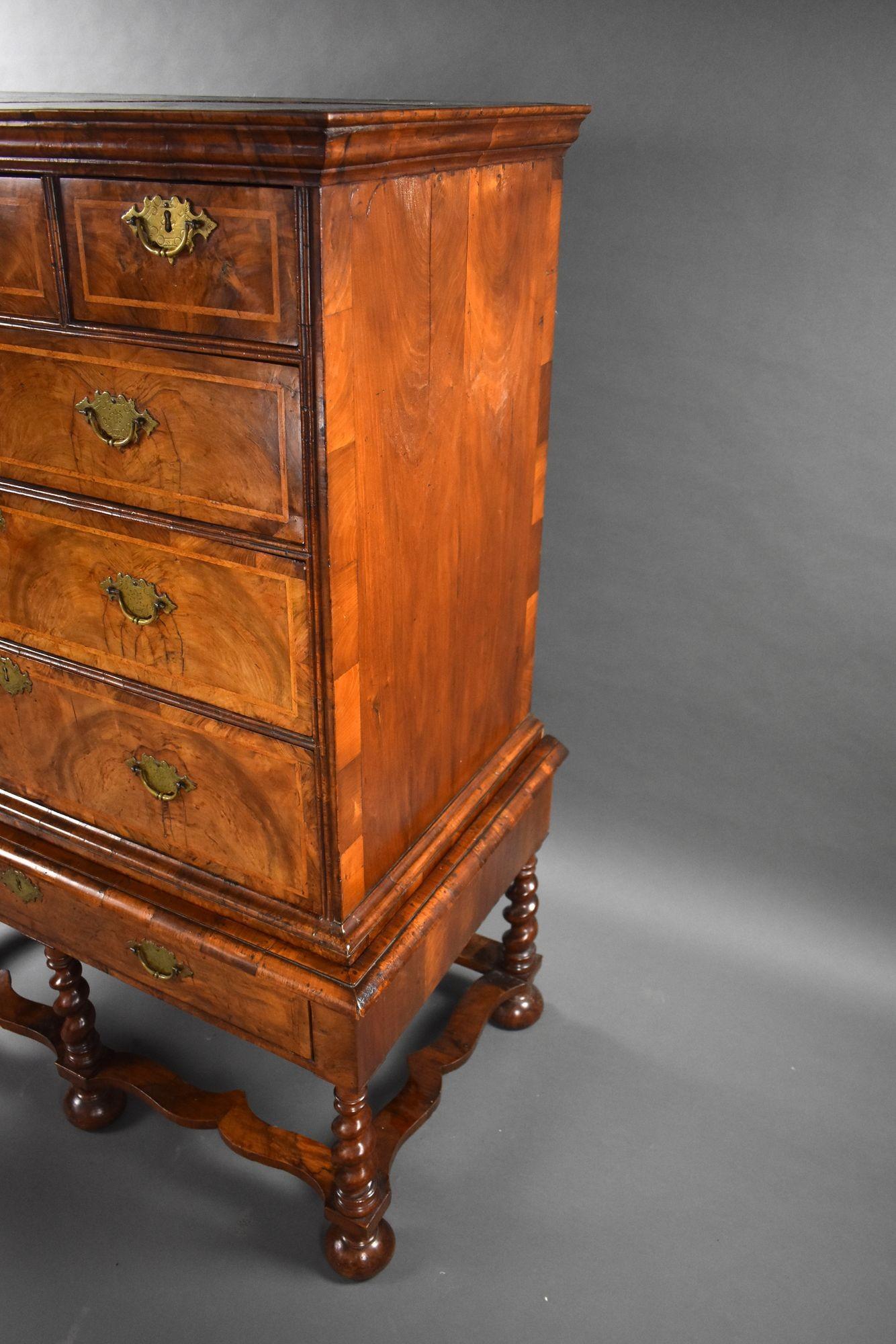 George I Figured Walnut Chest on Stand 1