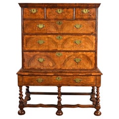 George I Figured Walnut Chest on Stand