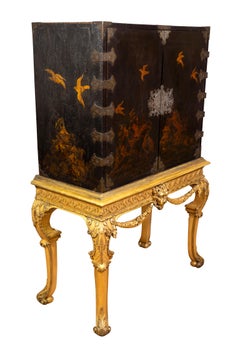 George I Giltwood and Japanned Cabinet on Stand