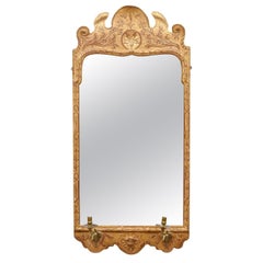 George I Giltwood Mirror with Carved Foliage Detail, England ca. 1725