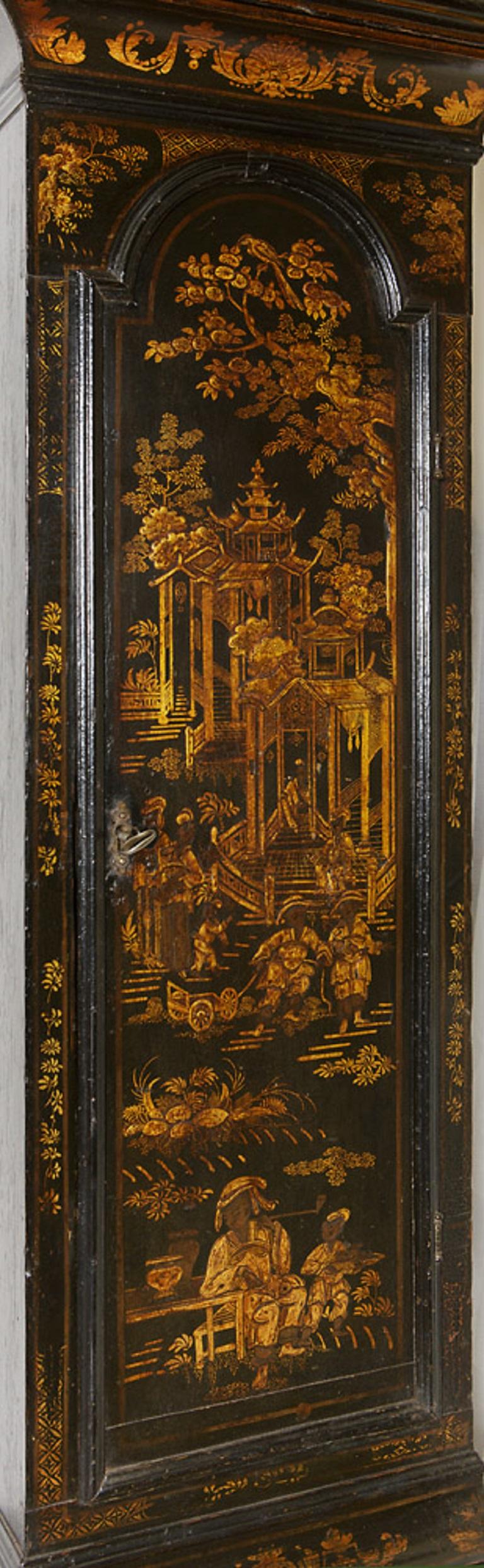 English George I Lacquered Longcase Clock by Peregrine Tawney, London For Sale
