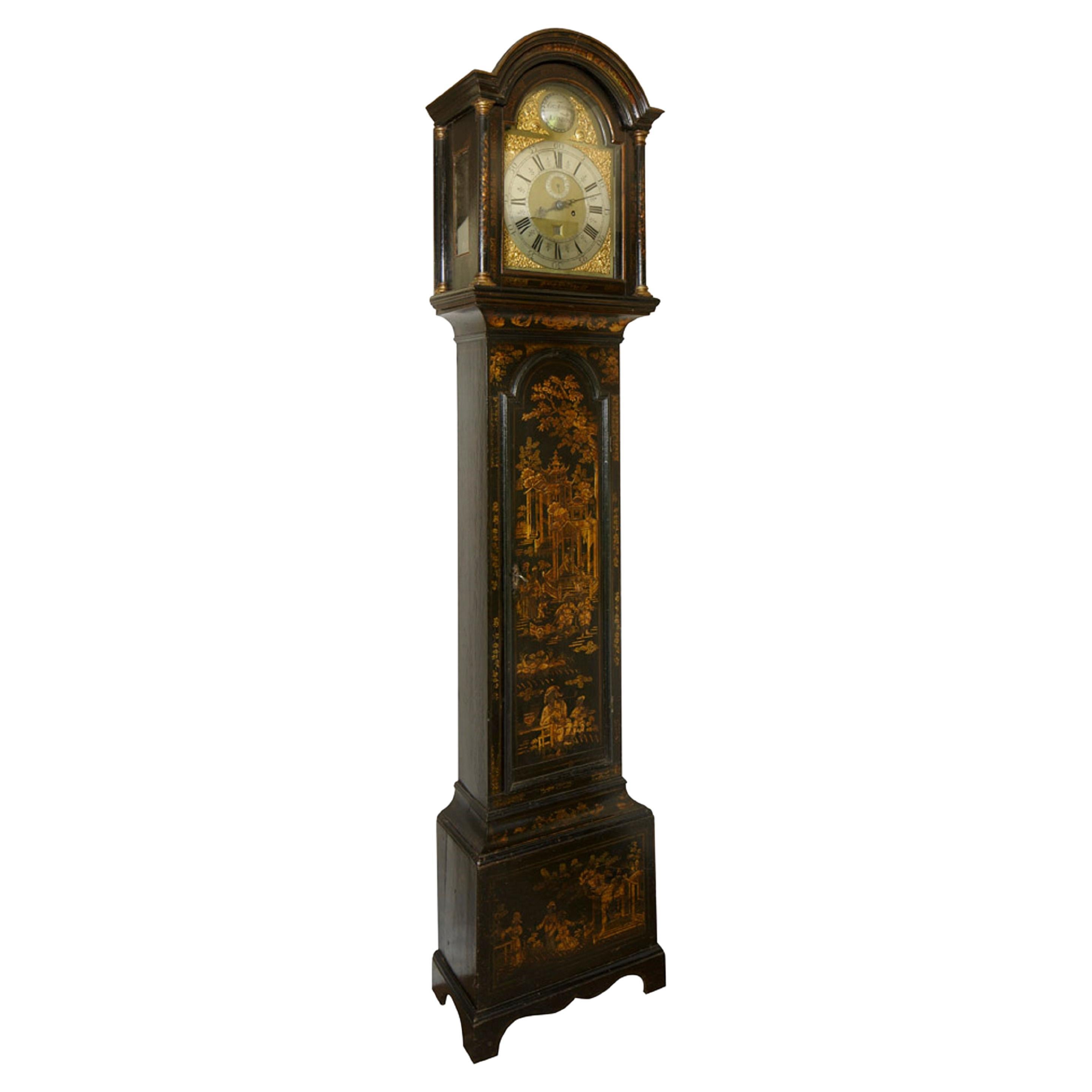 George I Lacquered Longcase Clock by Peregrine Tawney, London For Sale