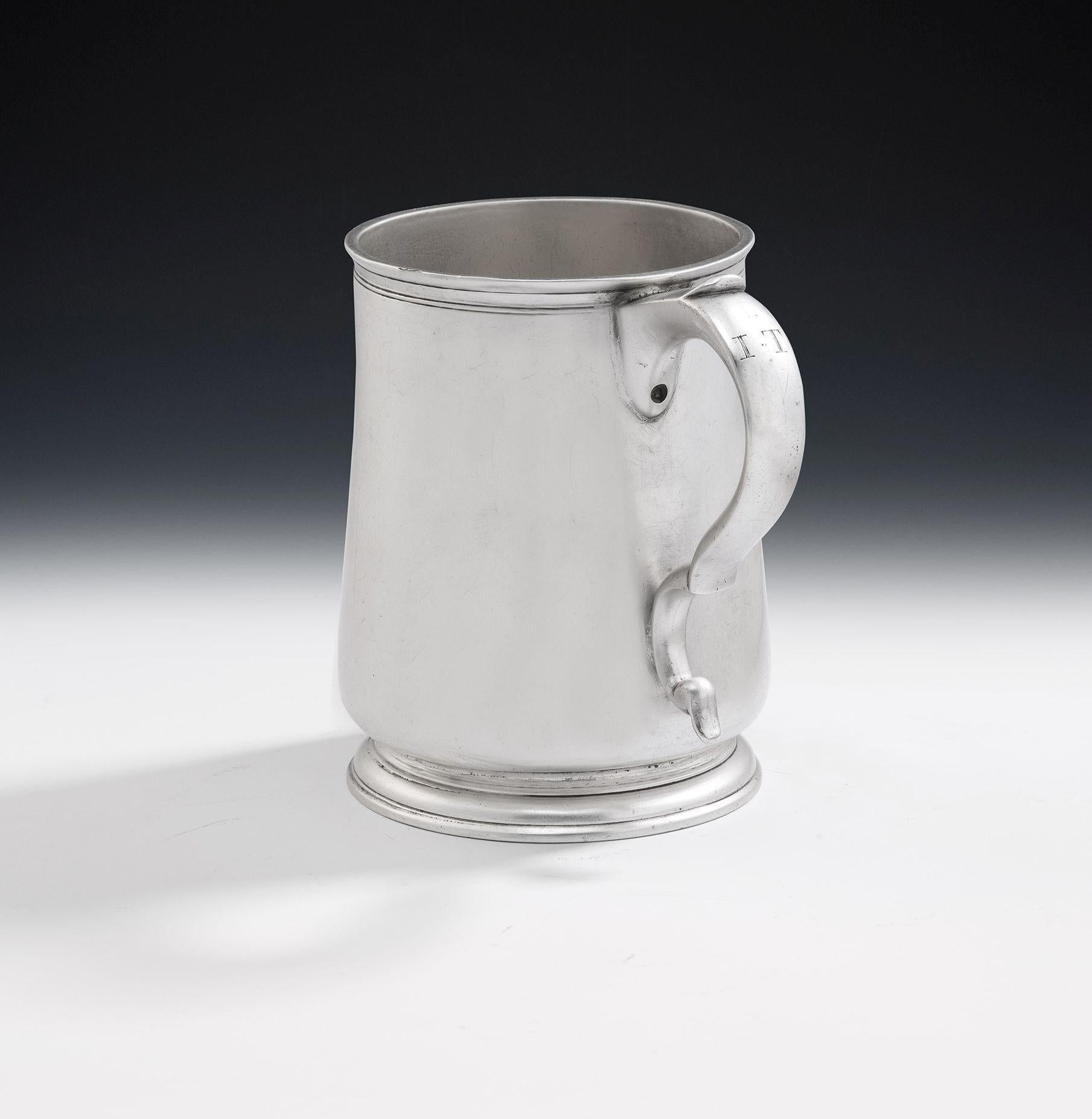 Newcastle. A Very Rare George I Ladys Drinking Mug Made in Newcastle in 1721 by John Carnaby.

The Mug has slightly tapering sides and a tucked in base, with spreading foot attached. This was the design of this period, with an everted rim decorated