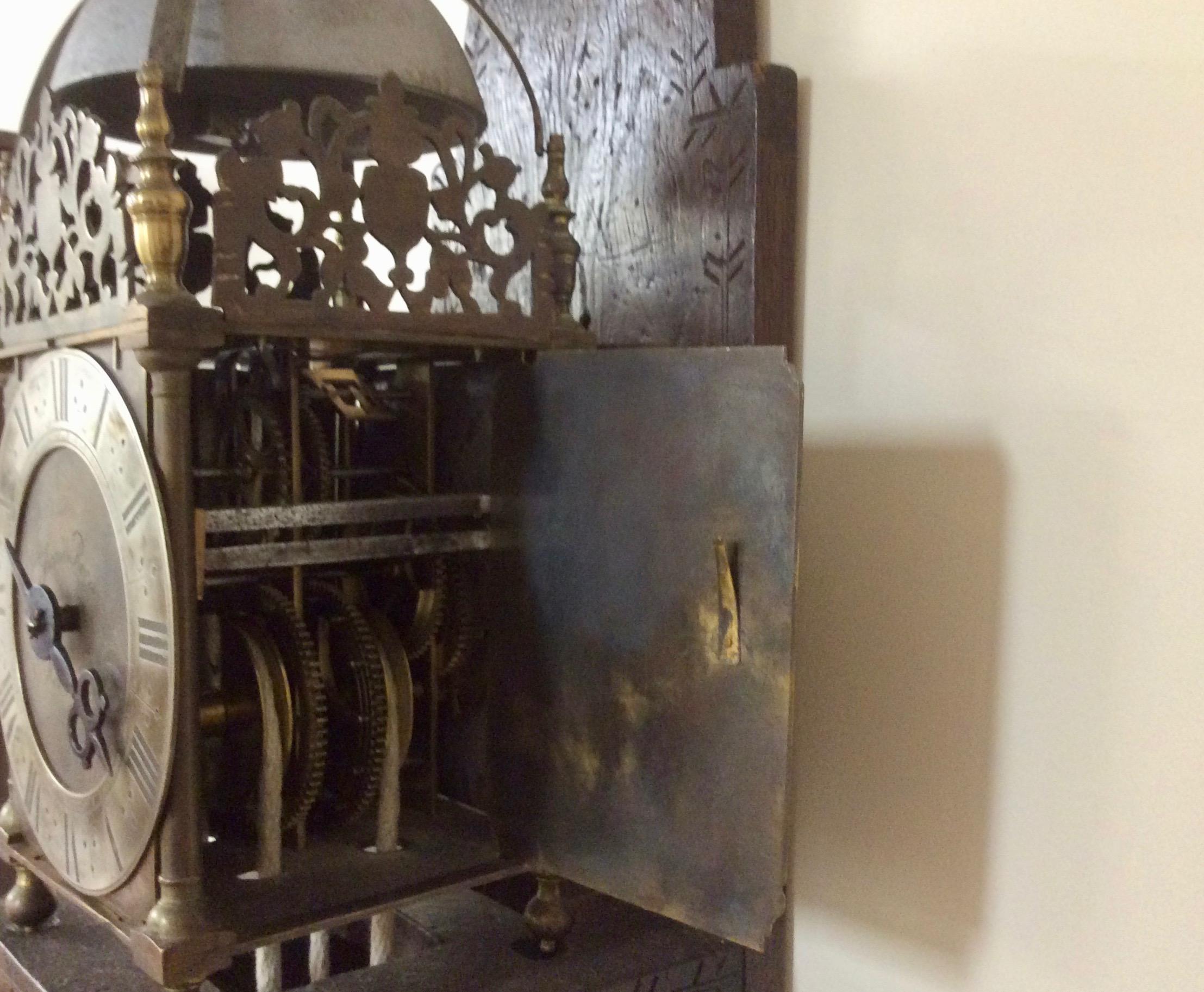 Brass George I Lantern Clock by Thomas Reeve, Harlestone For Sale