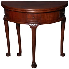 George I Mahogany Demilune Game Table