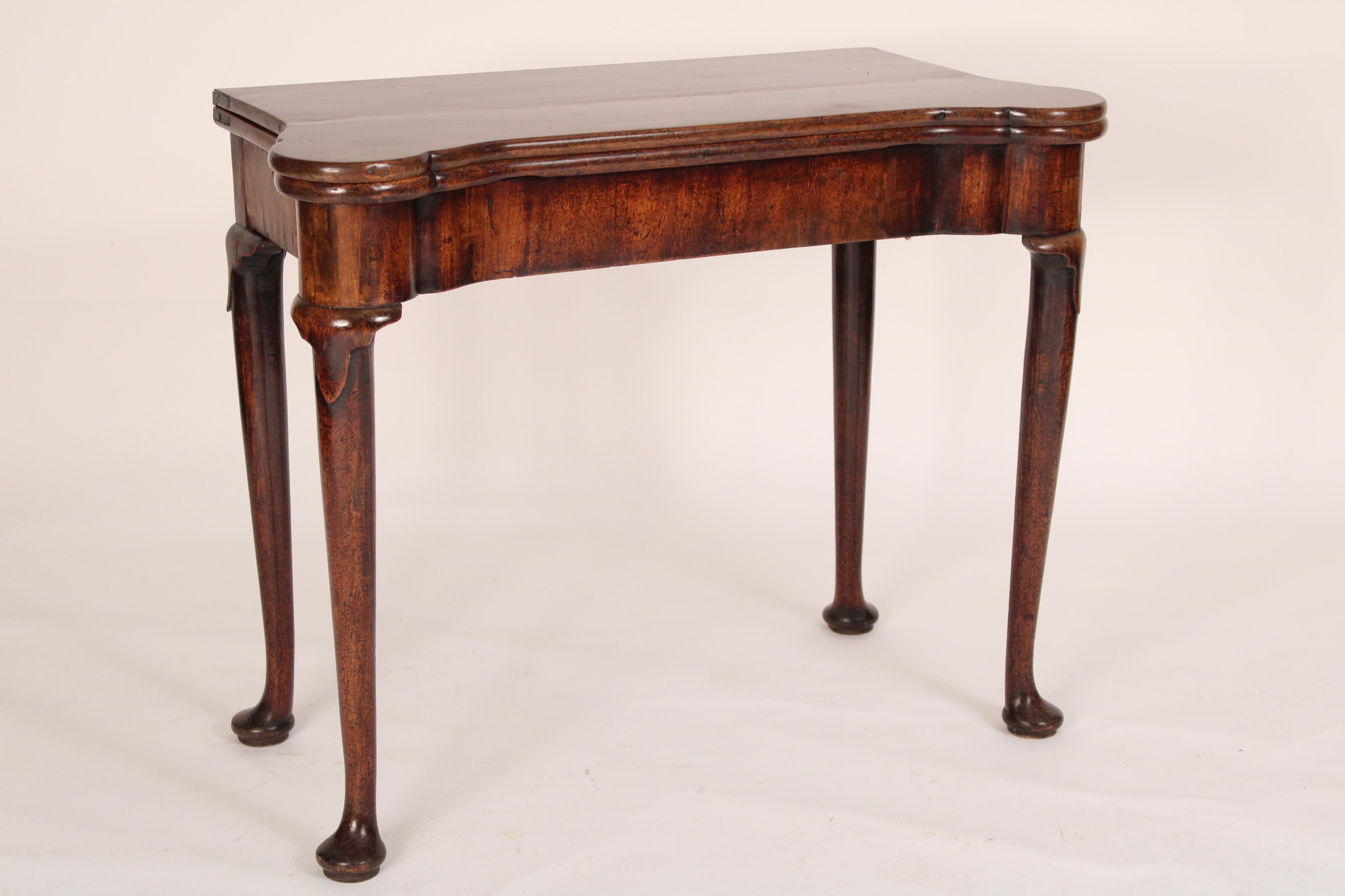 English George I Mahogany Games Table with Concertina Action