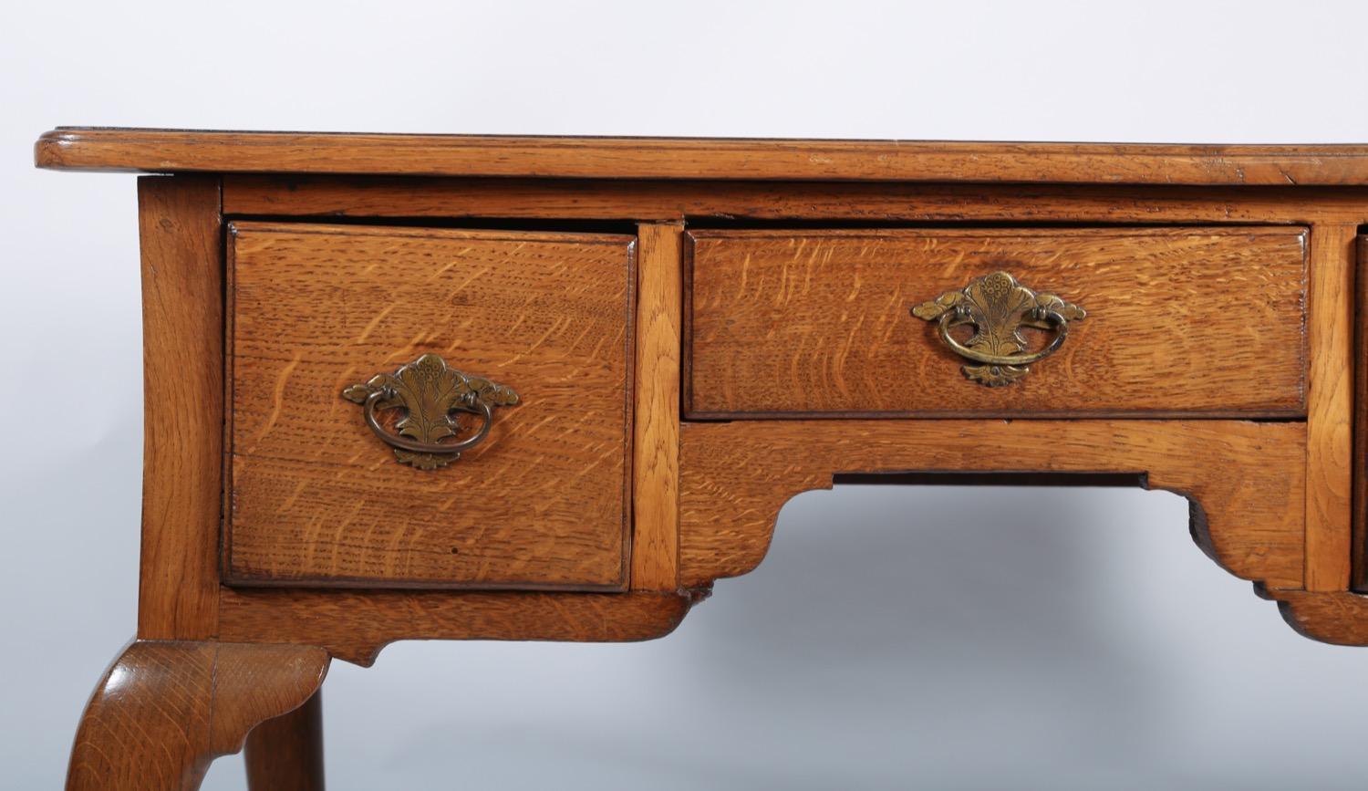 European George I Oak Three-Drawer Table