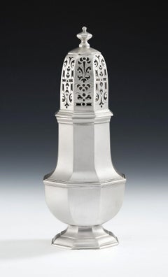 Achteckiger Zuckerguss aus der Zeit George I., hergestellt 1726 in London von Thomas Bamford I.