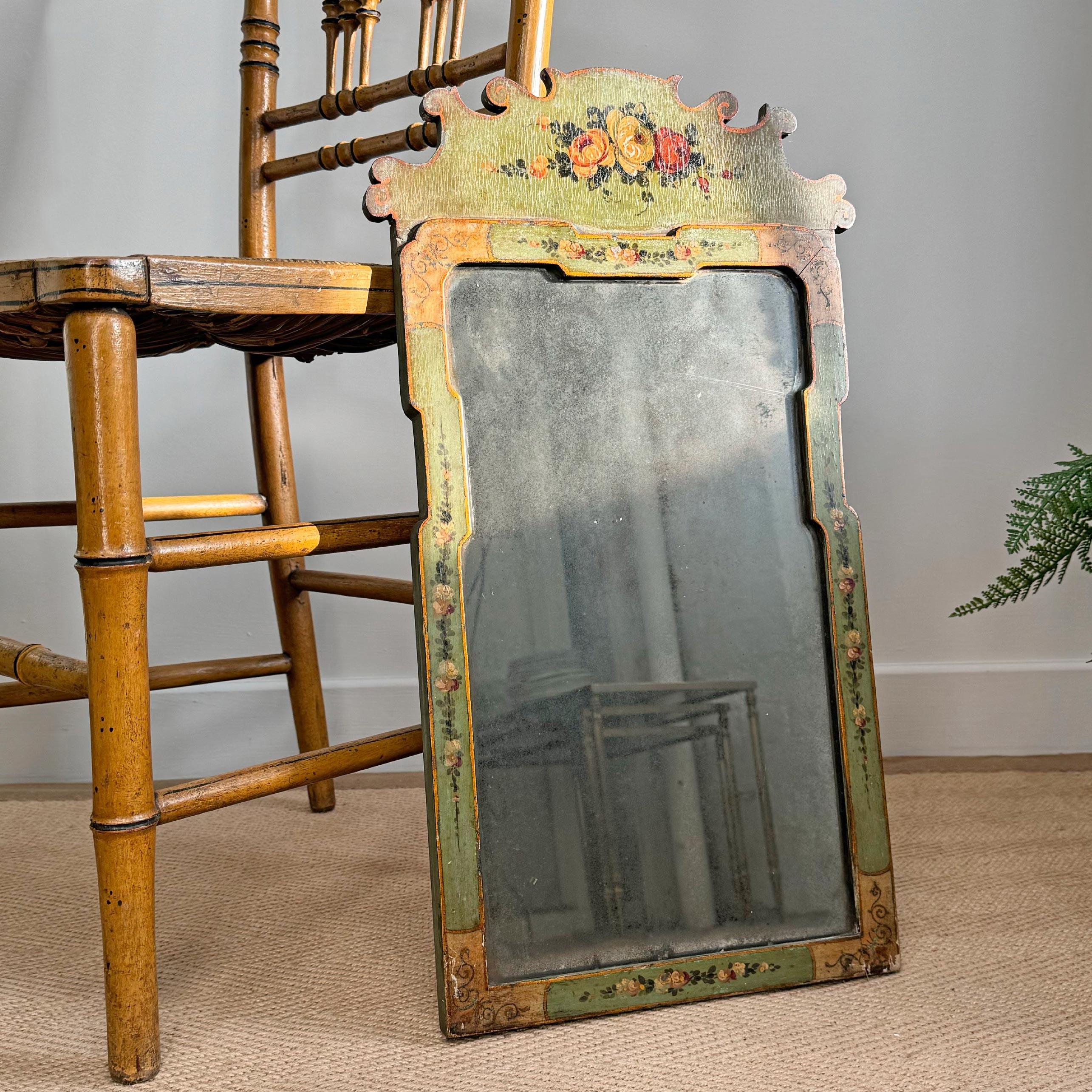 George I Painted and Gilt Wall Mirror For Sale 1