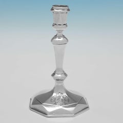 Candelabros de plata estándar Britannia del periodo de Jorge I, Londres, 1720