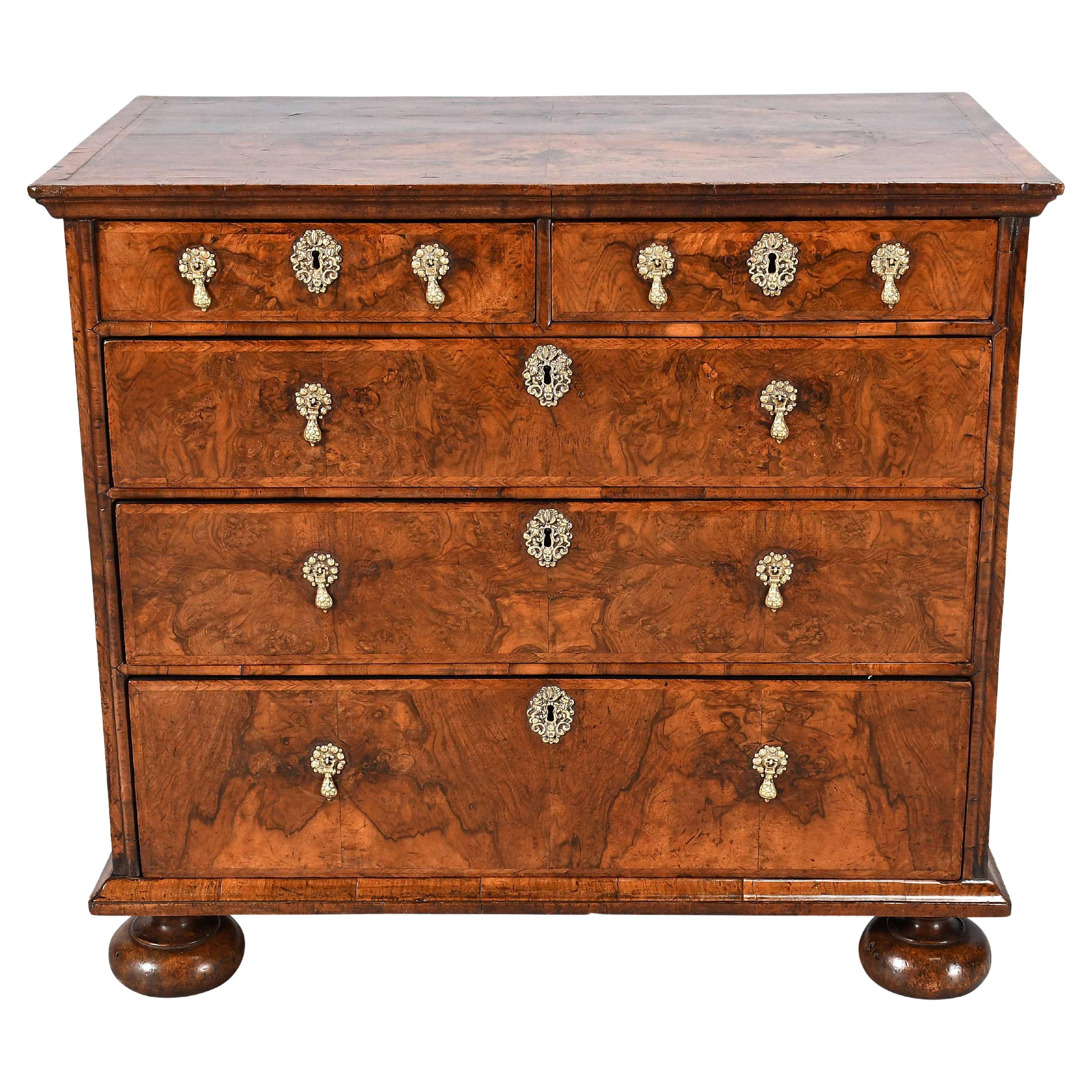 George I Period Chest Veneered in Highly Figured Walnut