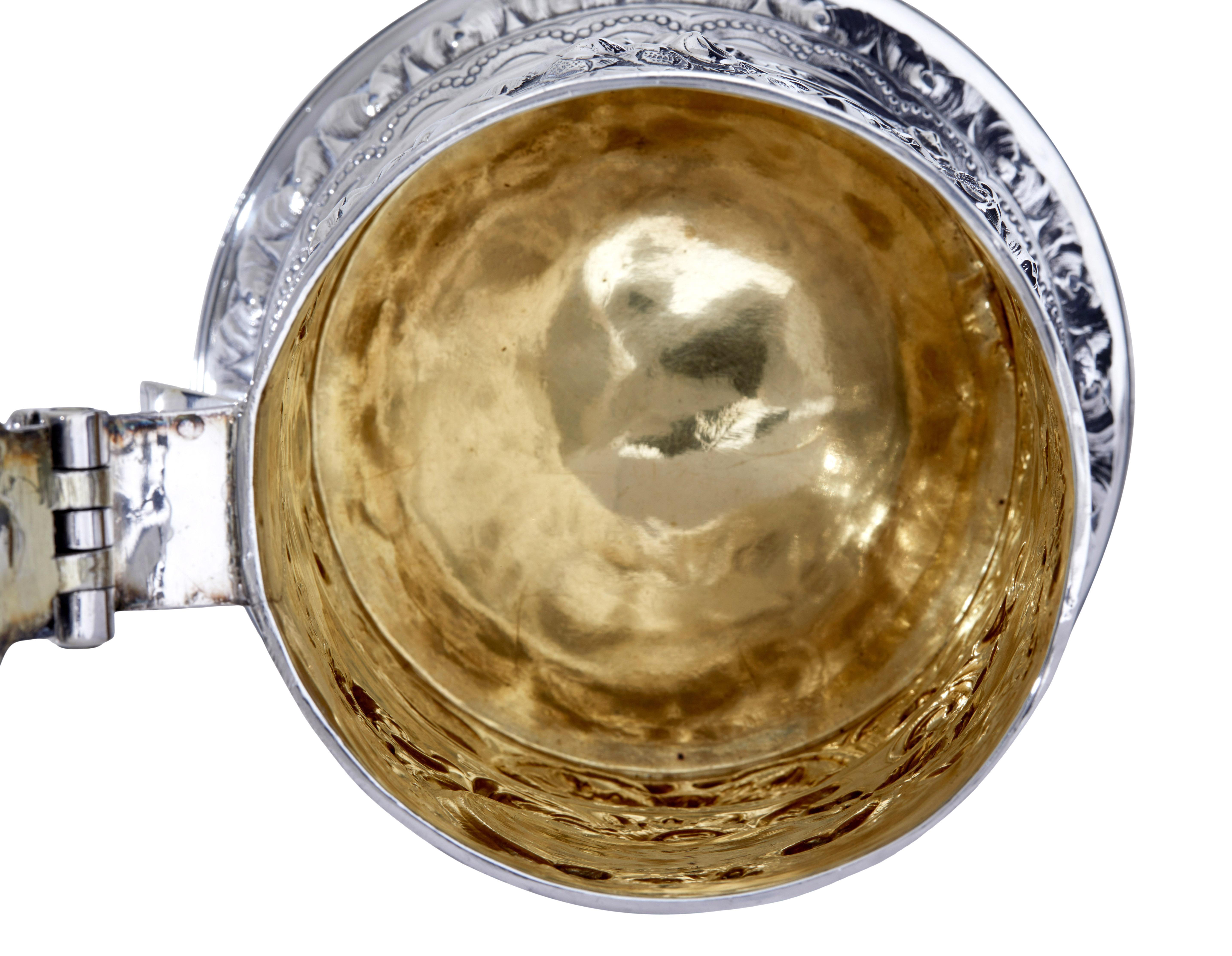 jarra de plata con tapa rococó de jhon penfold Plata esterlina en venta