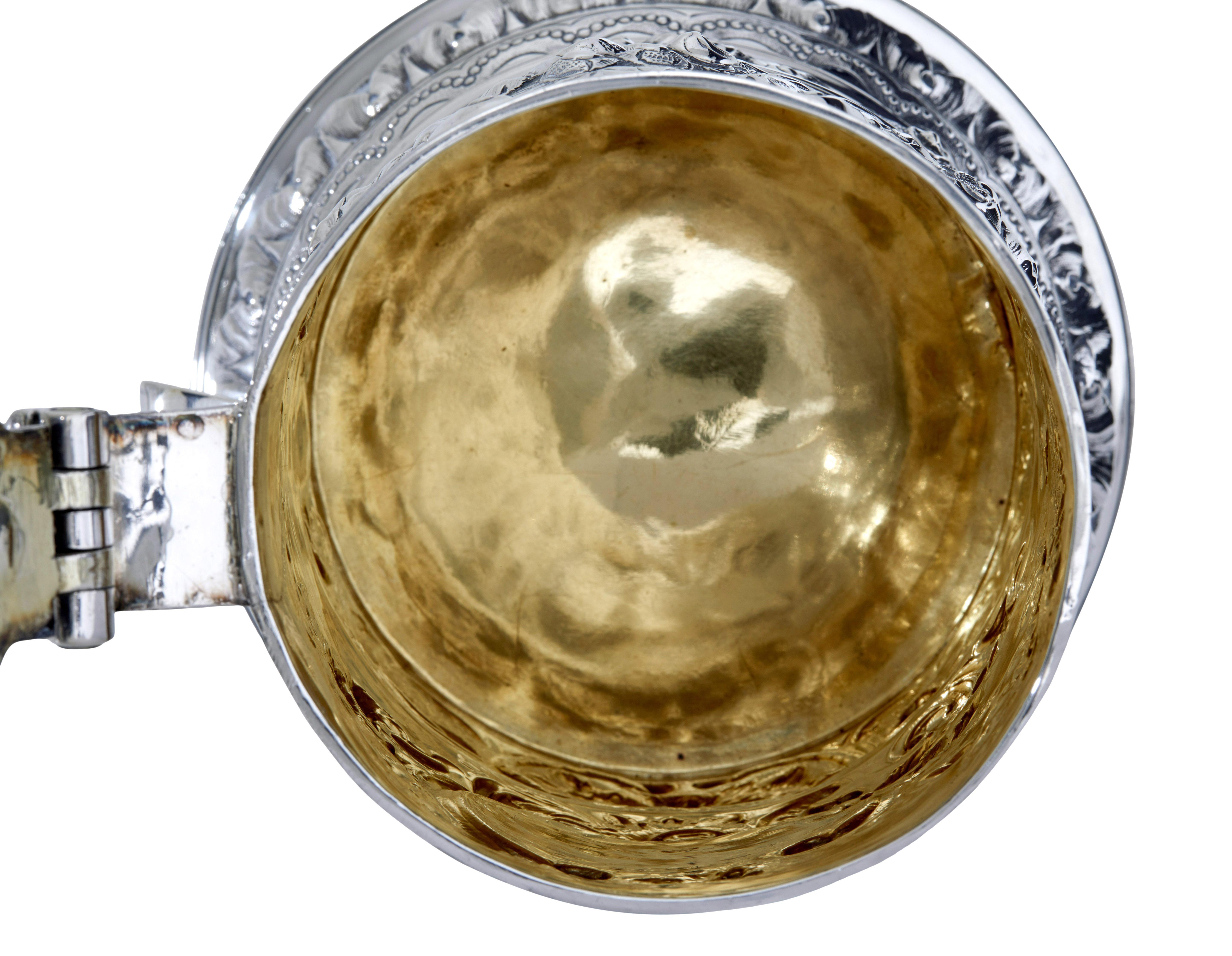 Argento Boccale con coperchio in argento rococò di George I di John Penfold in vendita