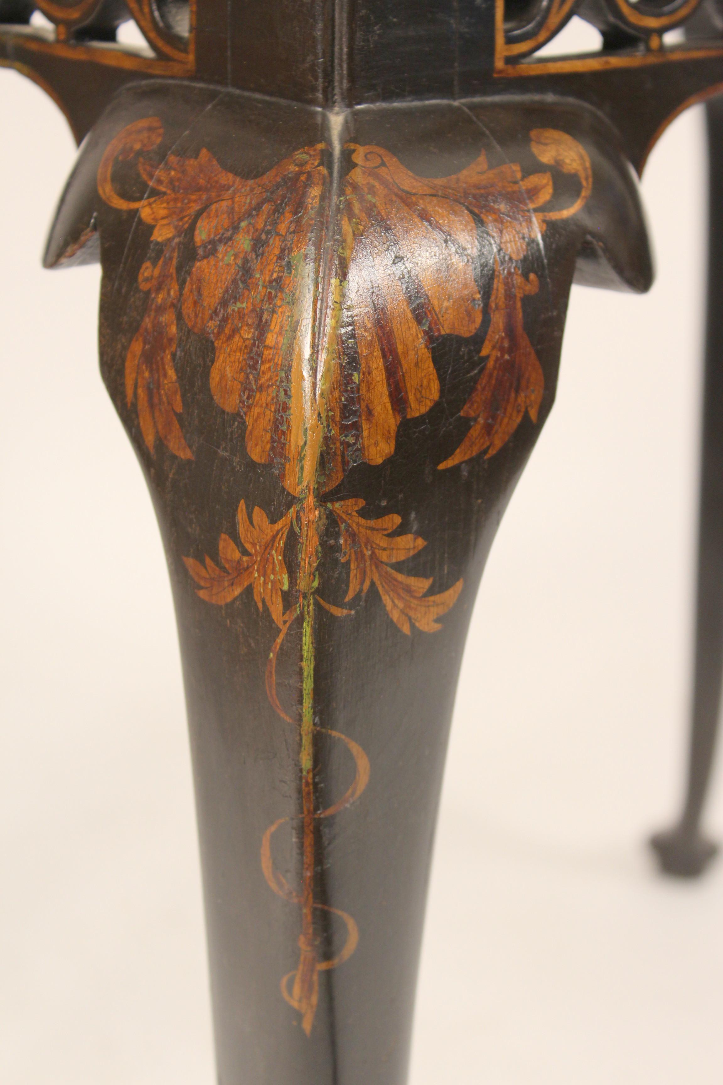George I Style Black Chinoiserie Decorated Occasional Table 4