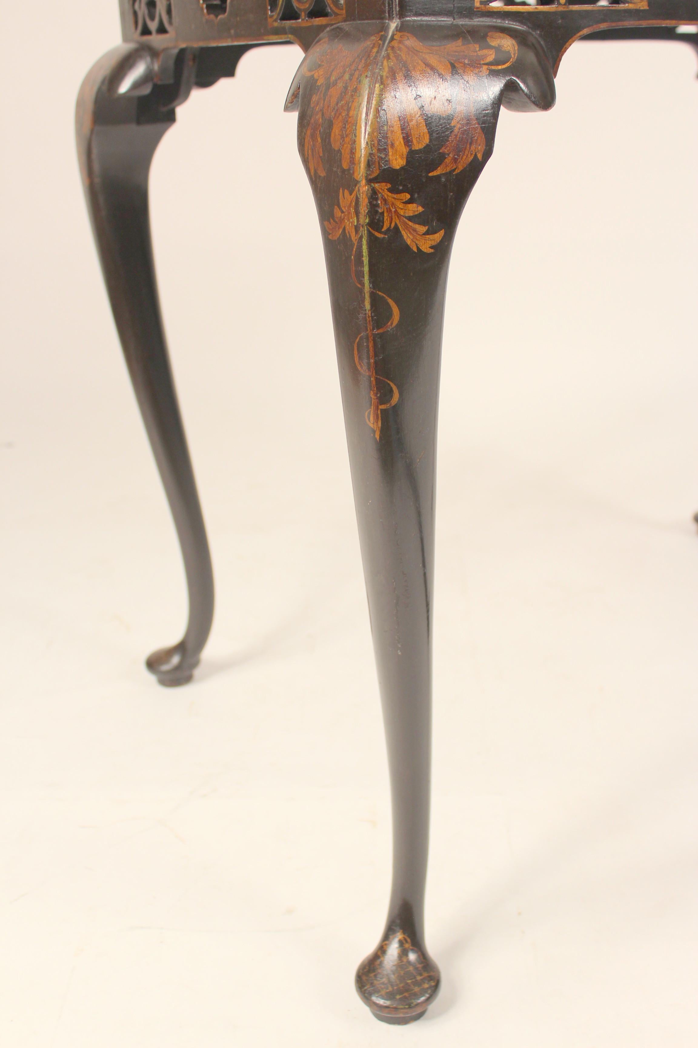 George I Style Black Chinoiserie Decorated Occasional Table 5