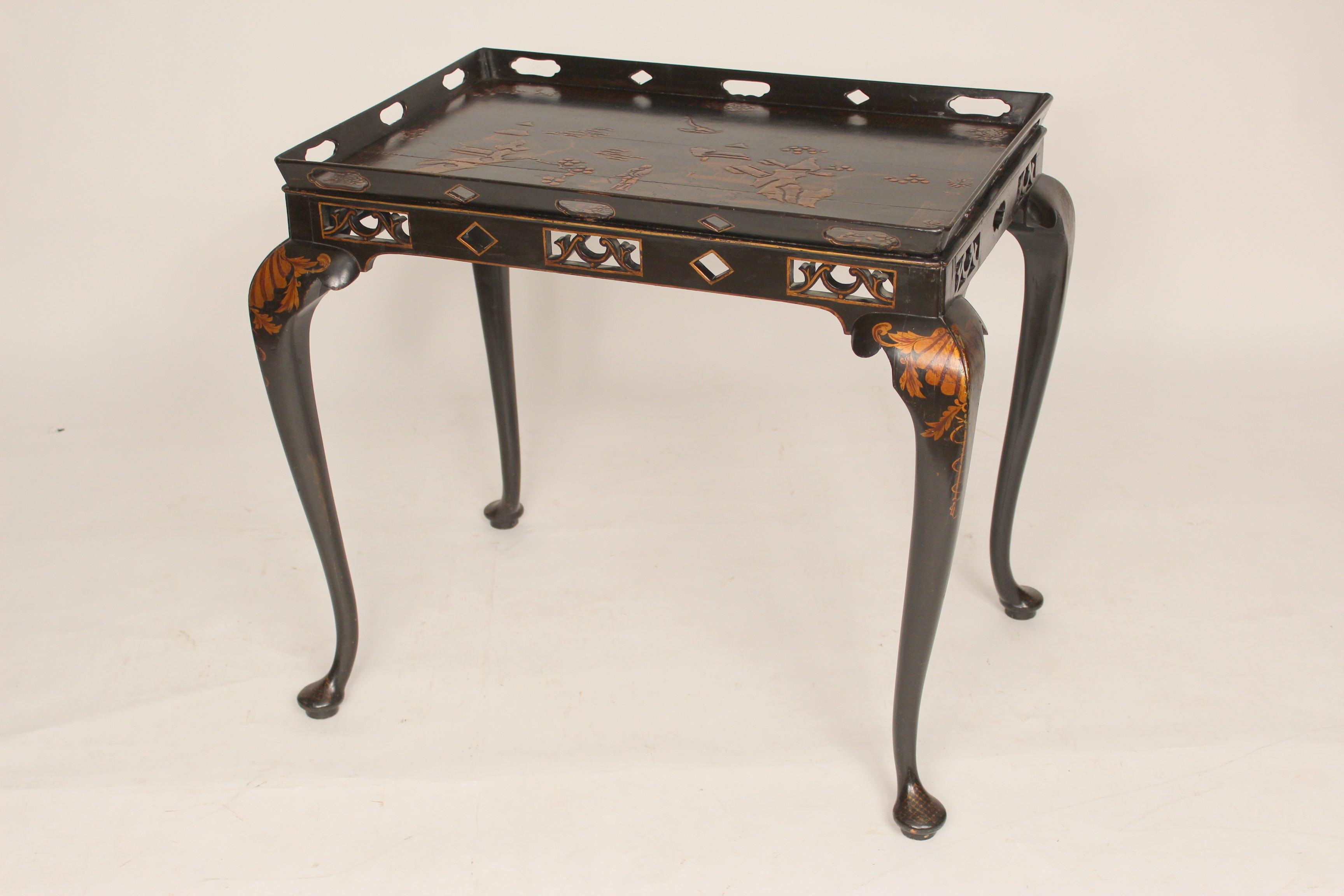 Unknown George I Style Black Chinoiserie Decorated Occasional Table