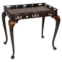 George I Style Black Chinoiserie Decorated Occasional Table