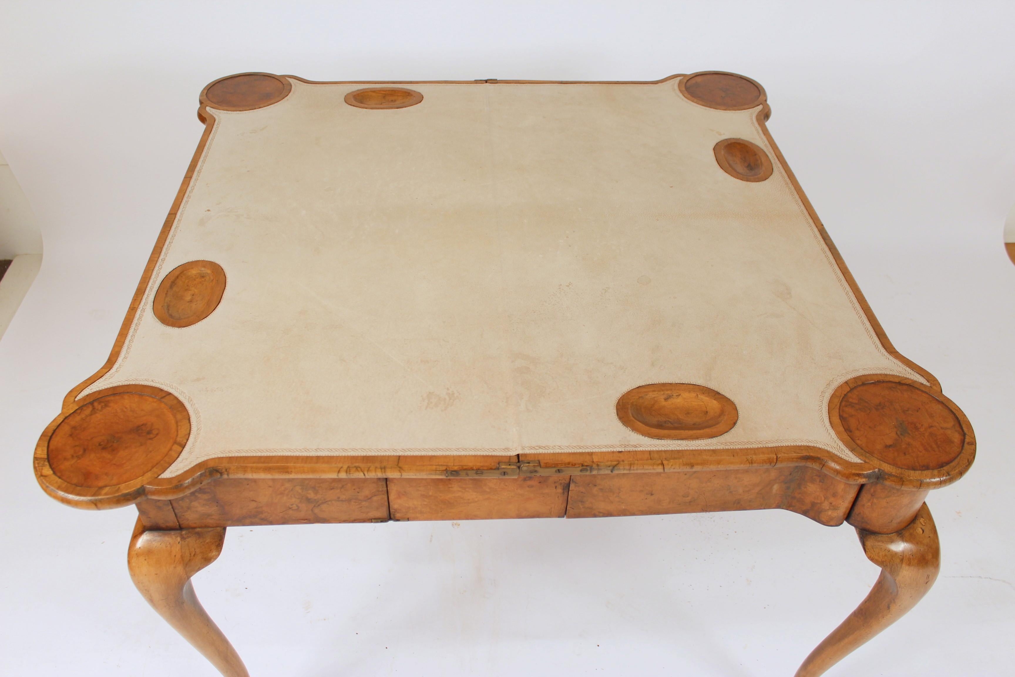 George I Style Burl Elm Concertina Action Games Table 4