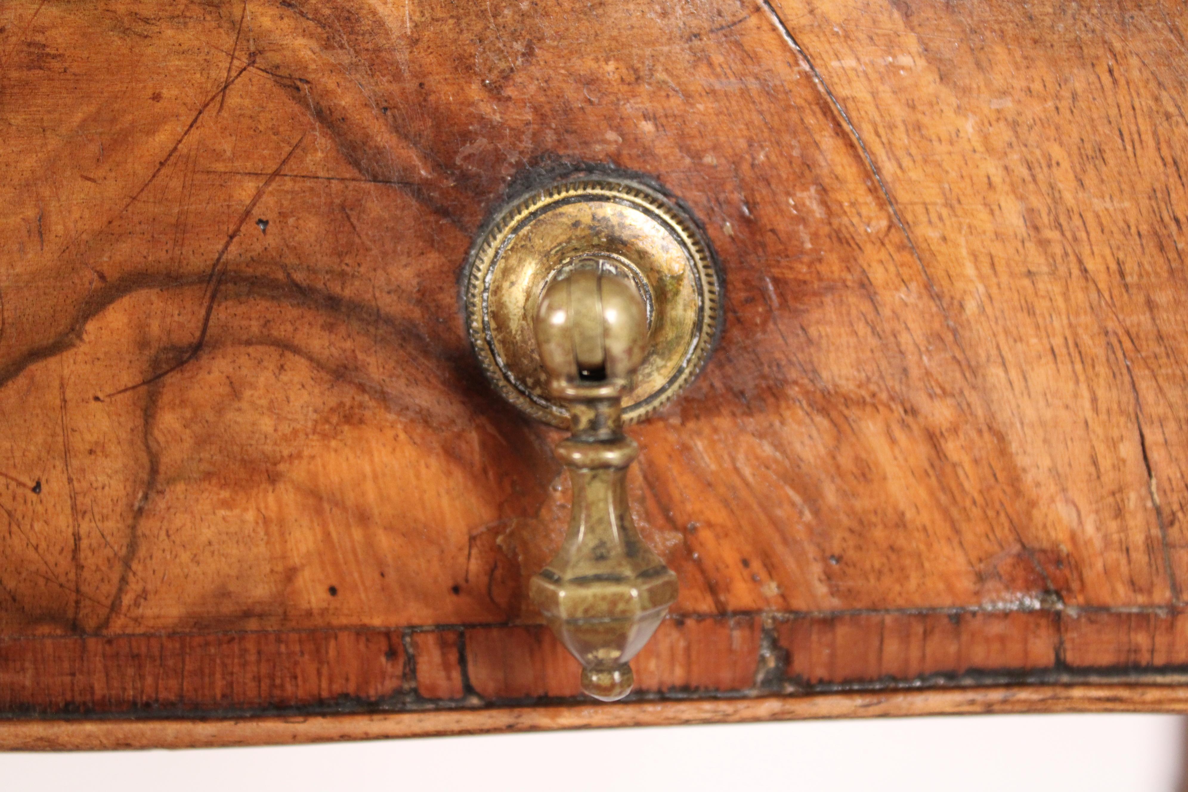George I Style Burl Walnut and Walnut Writing table For Sale 5