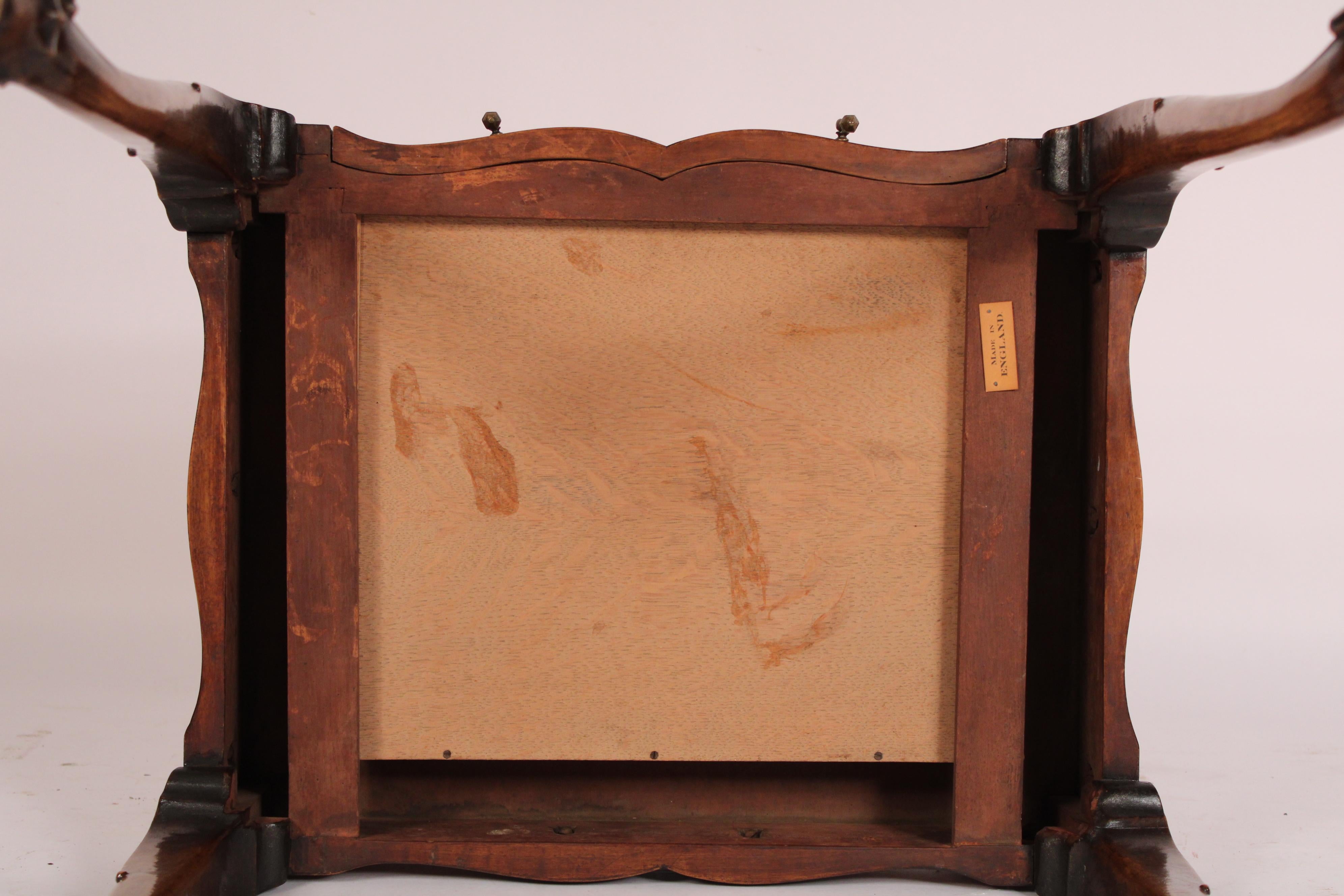 George I Style Burl Walnut and Walnut Writing table For Sale 8