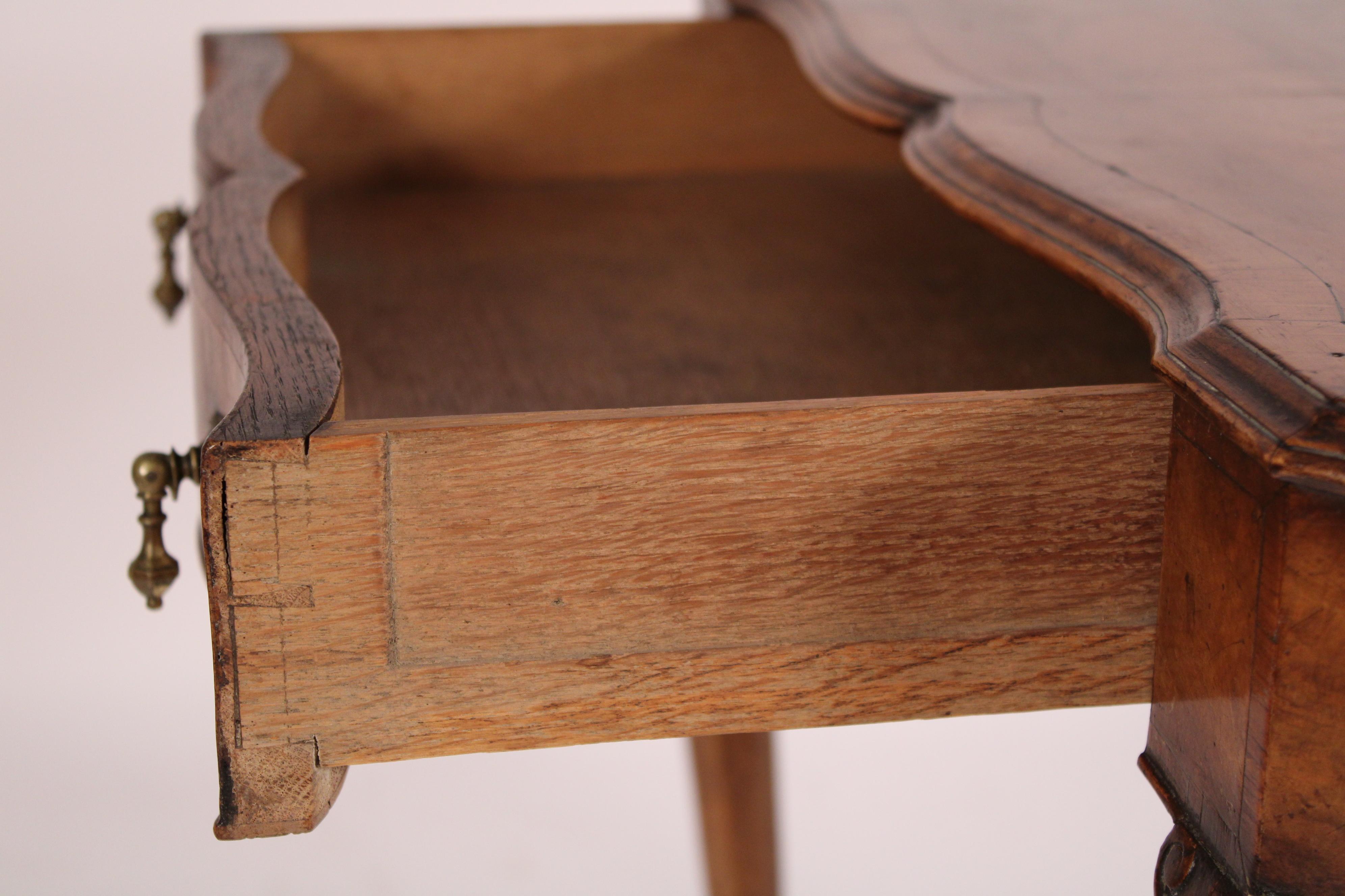 George I Style Burl Walnut and Walnut Writing table For Sale 9