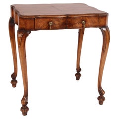 George I Style Burl Walnut and Walnut Writing table