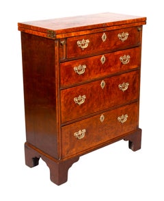 George I Style Burl Walnut Bachelors Chest