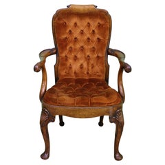 George I Style Burr Walnut Desk Chair
