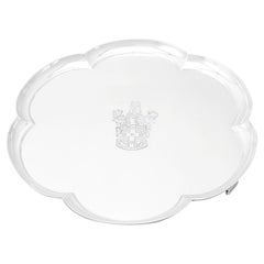 George I Style English Sterling Silver Serving Salver