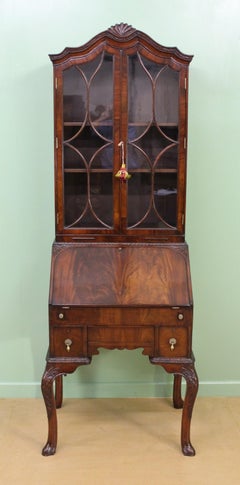 George I Style Mahogany Bureau Bookcase