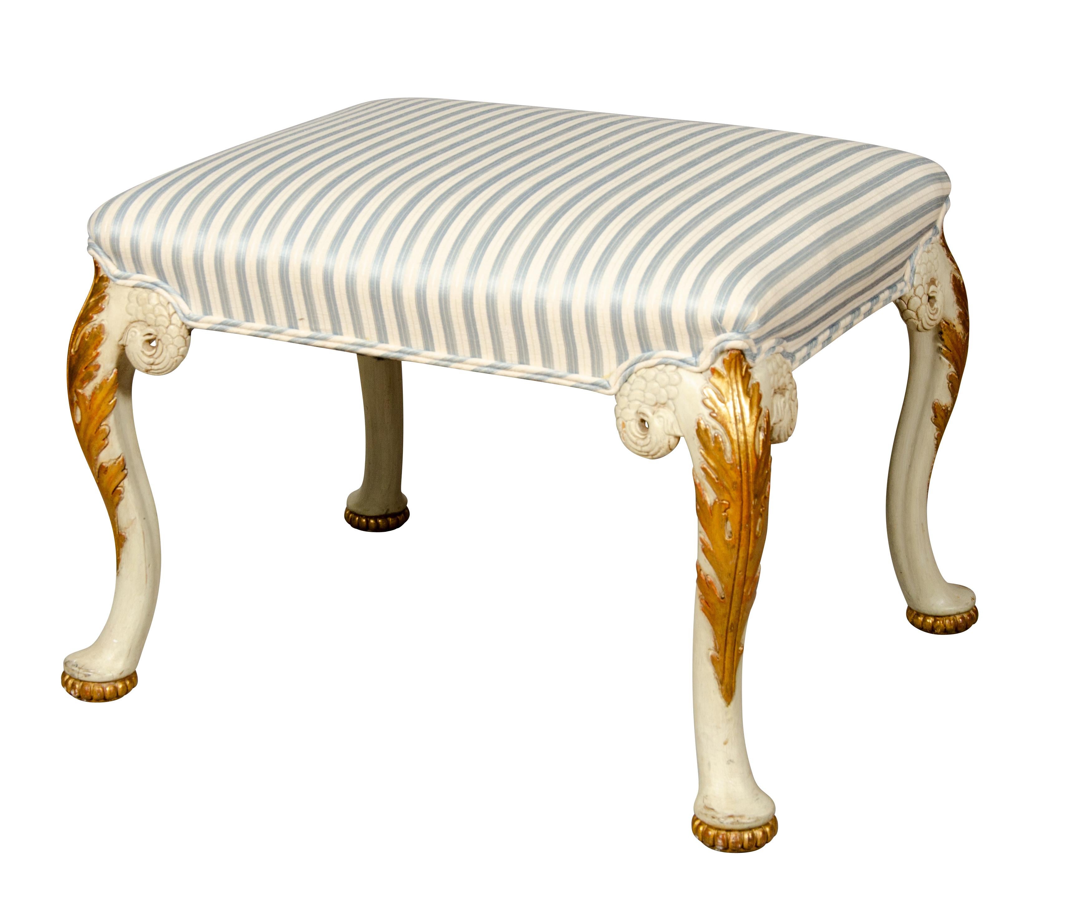 English George I Style Painted and Gilded Bench
