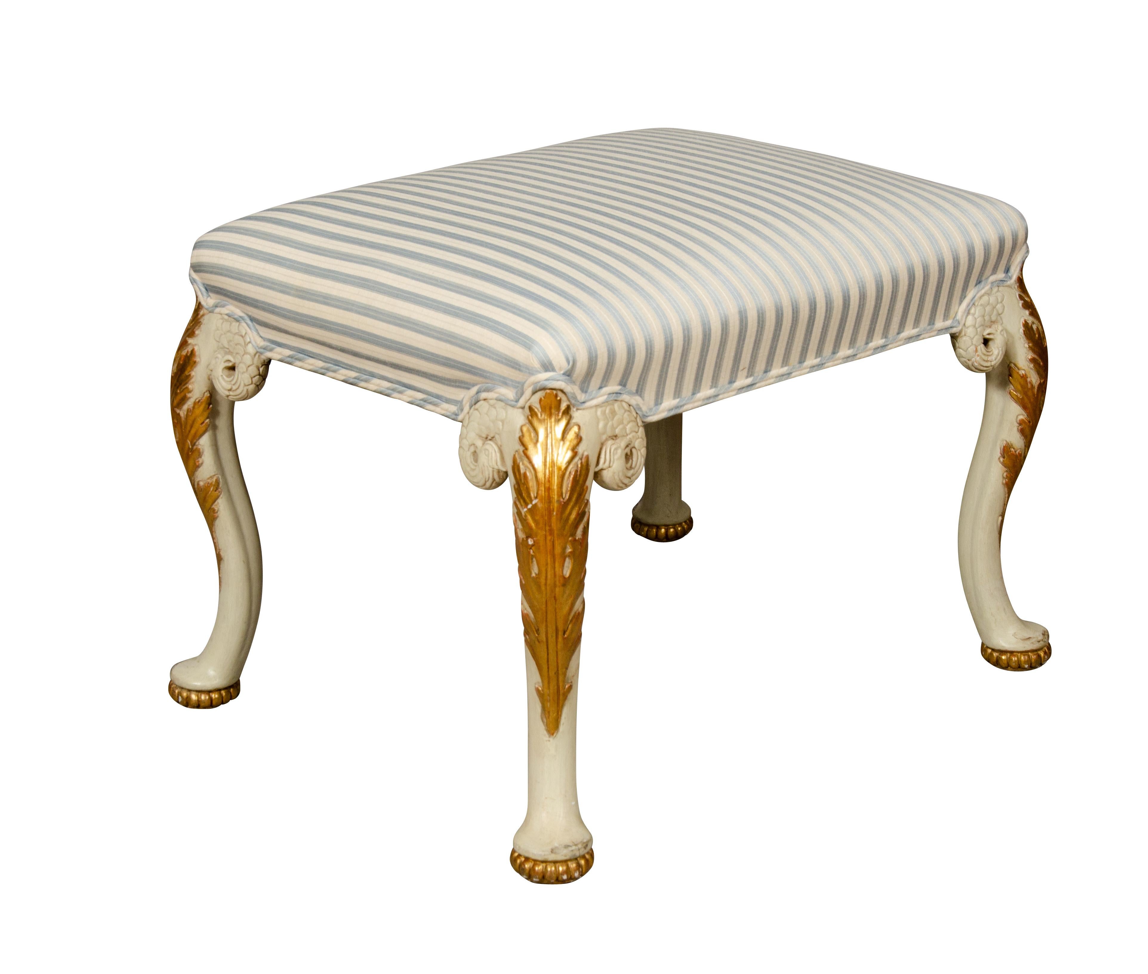Early 18th Century George I Style Painted and Gilded Bench