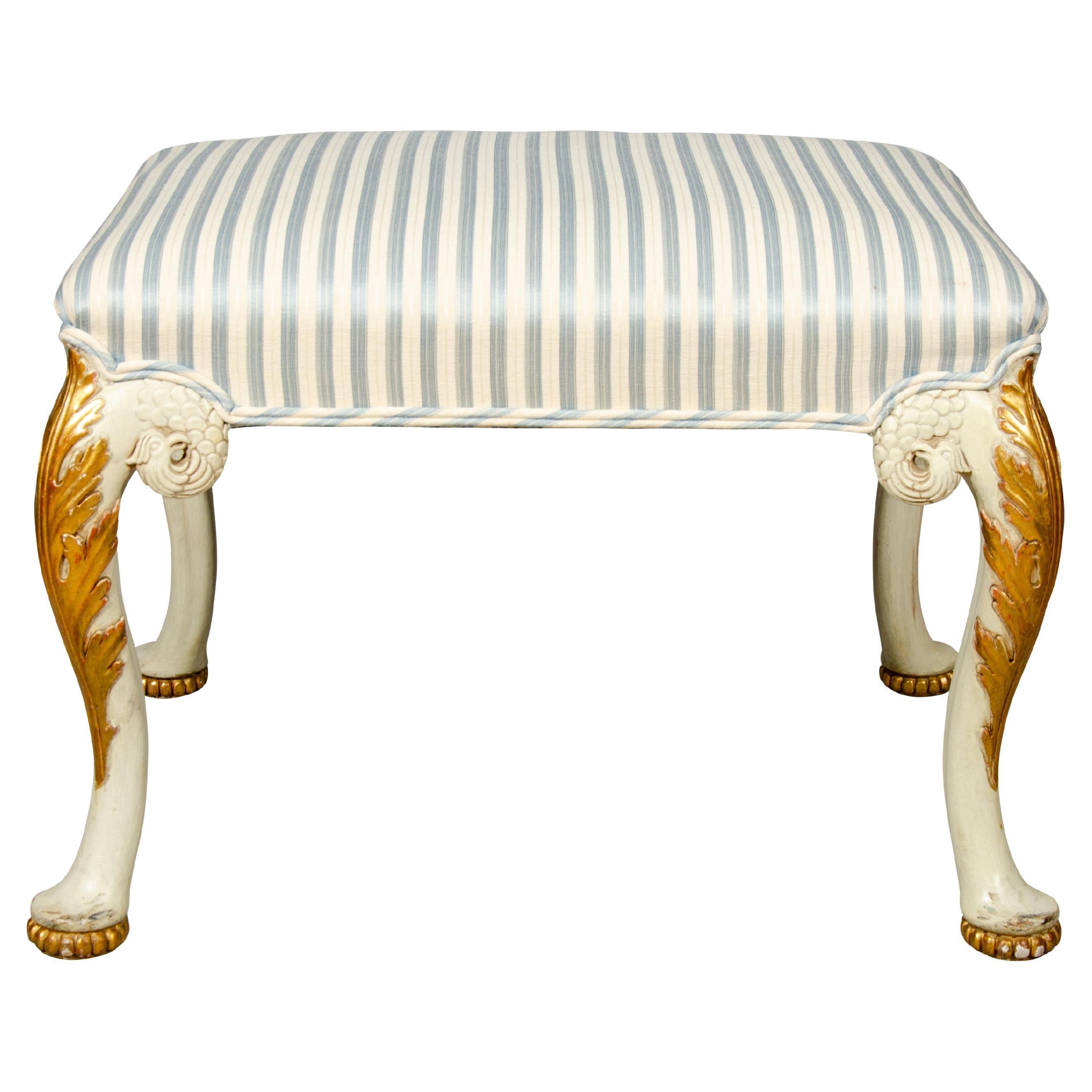 George I Style Painted and Gilded Bench