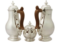 20. Jahrhundert George I Stil 1965 Sterling Silber Café Au Lait Set