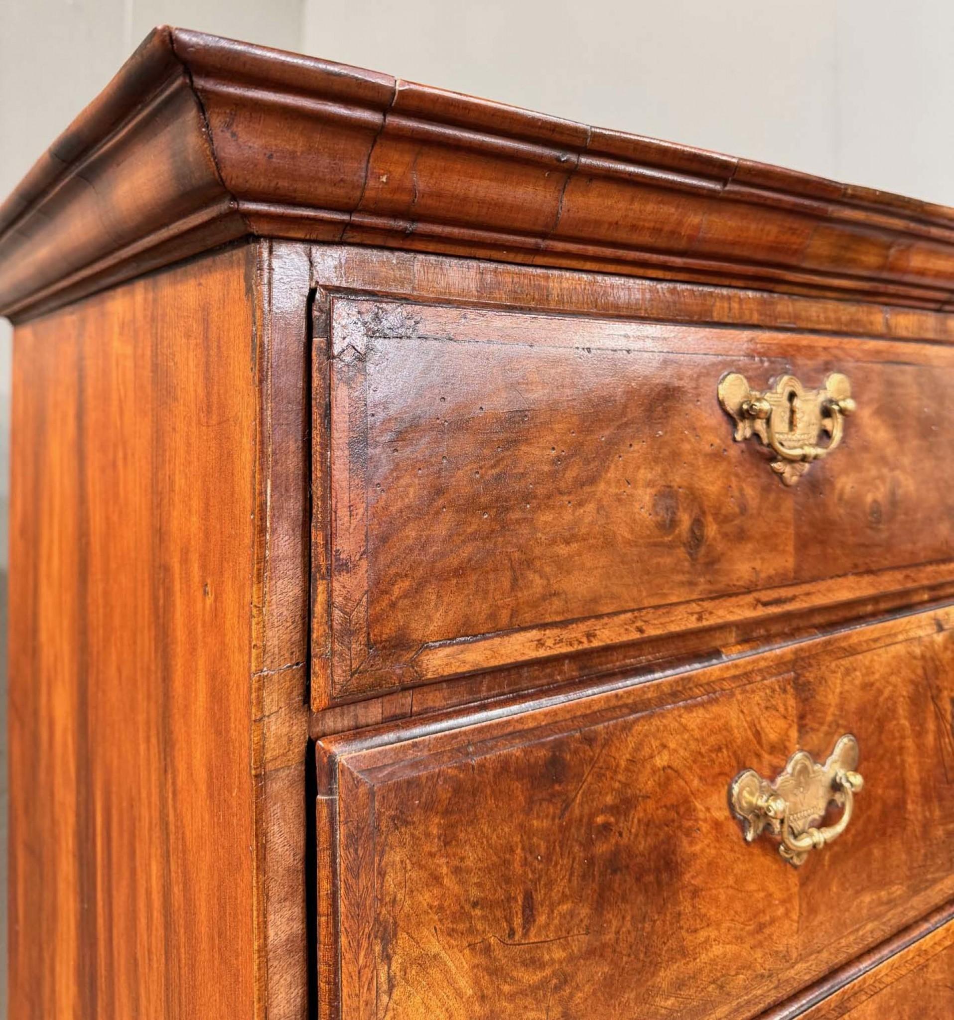 George I Tall Boy Chest of Drawers Highboy Oyster Walnut 1720 6