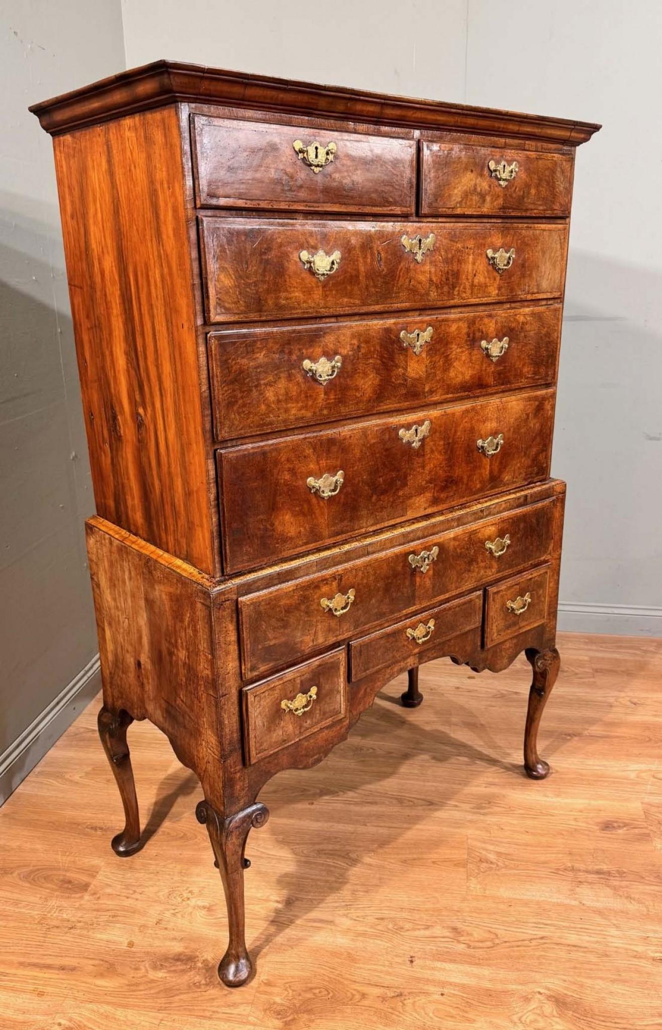 George I Tall Boy Chest of Drawers Highboy Oyster Walnut 1720 2