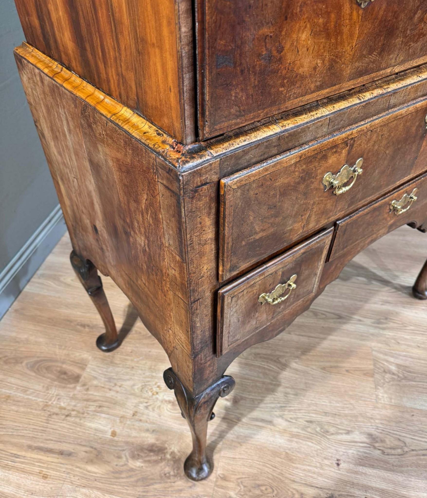 George I Tall Boy Chest of Drawers Highboy Oyster Walnut 1720 3