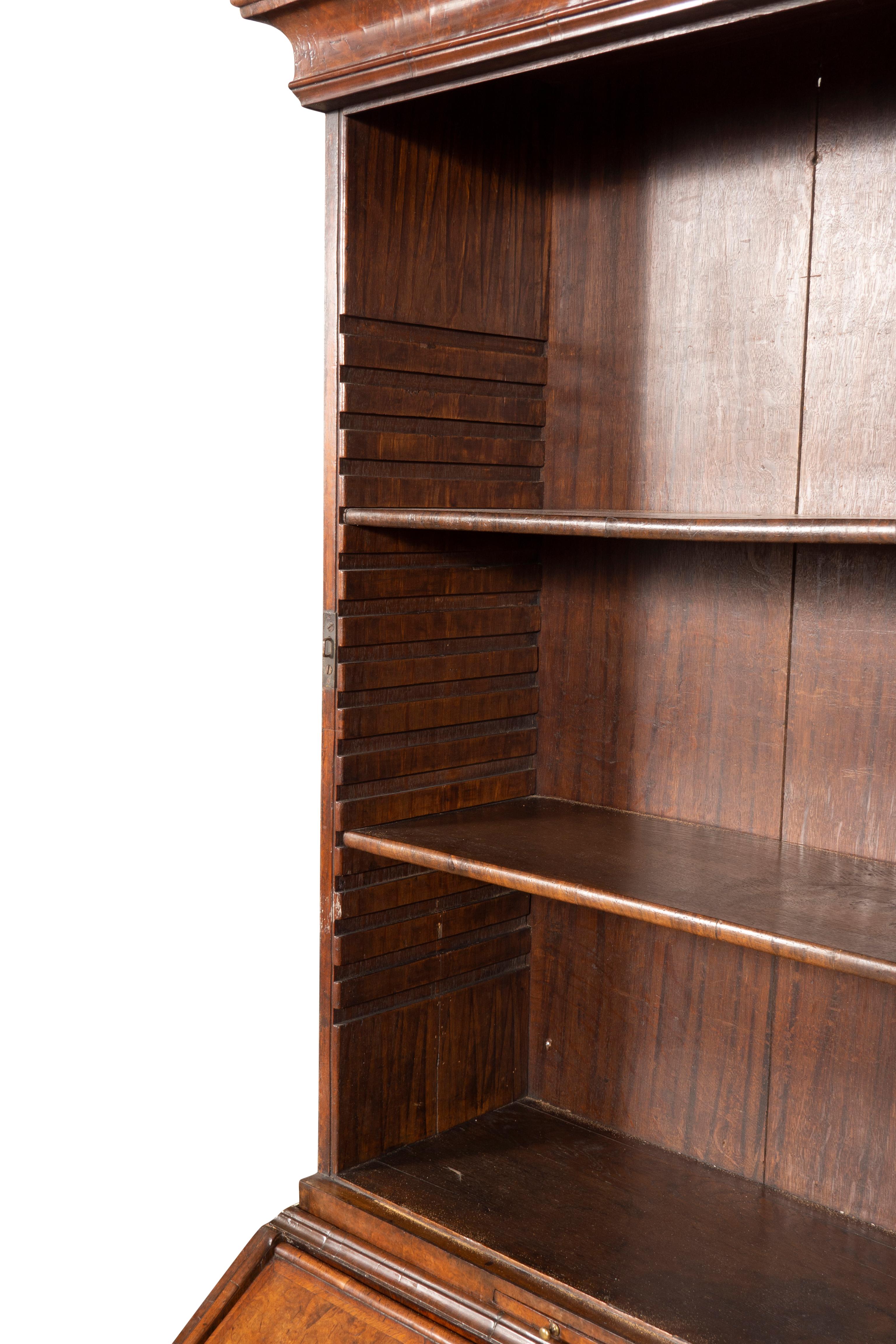 George I Walnut Bureau Bookcase For Sale 5