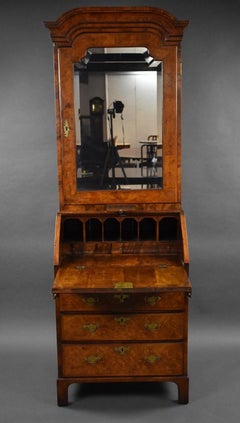 George I Walnut Bureau Bookcase