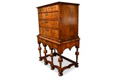 George I Walnut Chest on Stand