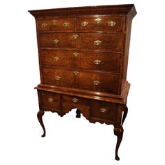 George I Walnut Chest on Stand